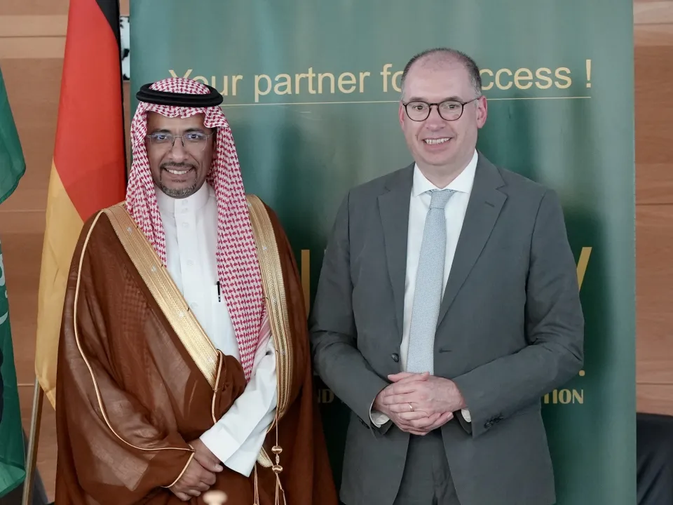 The Minister of Industry and Mineral Resources discusses enhancing investment opportunities in the industrial and mining sectors with several German company officials